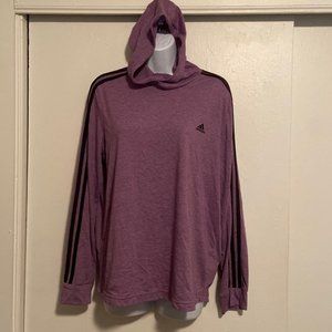 Adidas Purple Climalite Hooded Long Sleeve Shirt